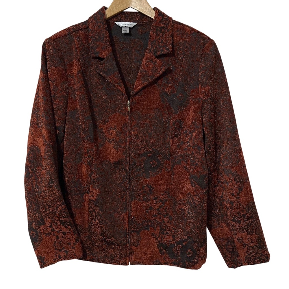 Christopher & Banks Paisley Jacket Womens Size XL Zip Front Unlined
